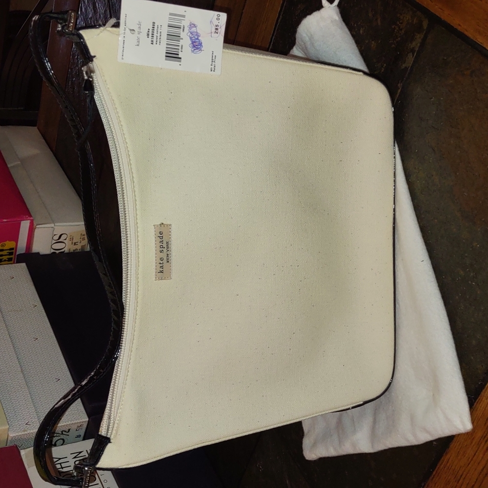 White with black purse